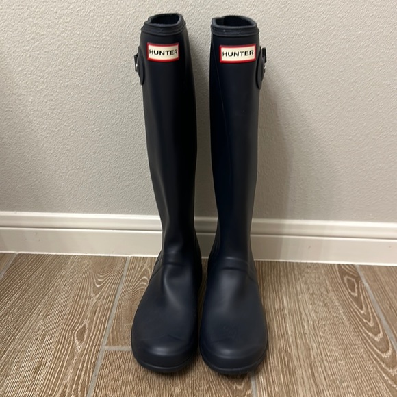 Matte Navy Blue Hunter Boots - Picture 1 of 5